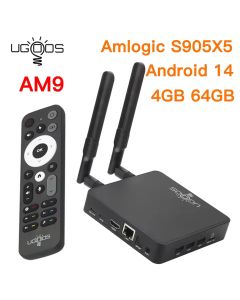 Boîtier Smart TV UGOOS AM9 Amlogic S905X5 Cortex-A510 Android 14.0 LPDDR4X 4 Go 64 Go Wi-Fi 6 BT 5.2