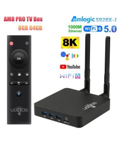 UGOOS AM8 PRO S928X-J Boîtier TV intelligent 8K HDR Android 11 8GB 648GB WiFi6 1000M USB3.0 Mini Boîtier TV intelligent