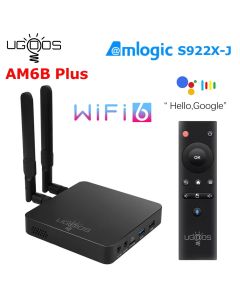Ugoos AM6B Plus Boîtier TV Amlogic S922X-J Android 9.0 DDR4 4GB RAM 32GB ROM WiFi6 USB 3.0 BT5.0 4K H.265 HDR Boîtier TV